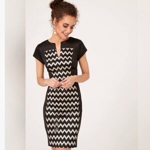 Black and White Connected Apparel Chevron Dress Size 12